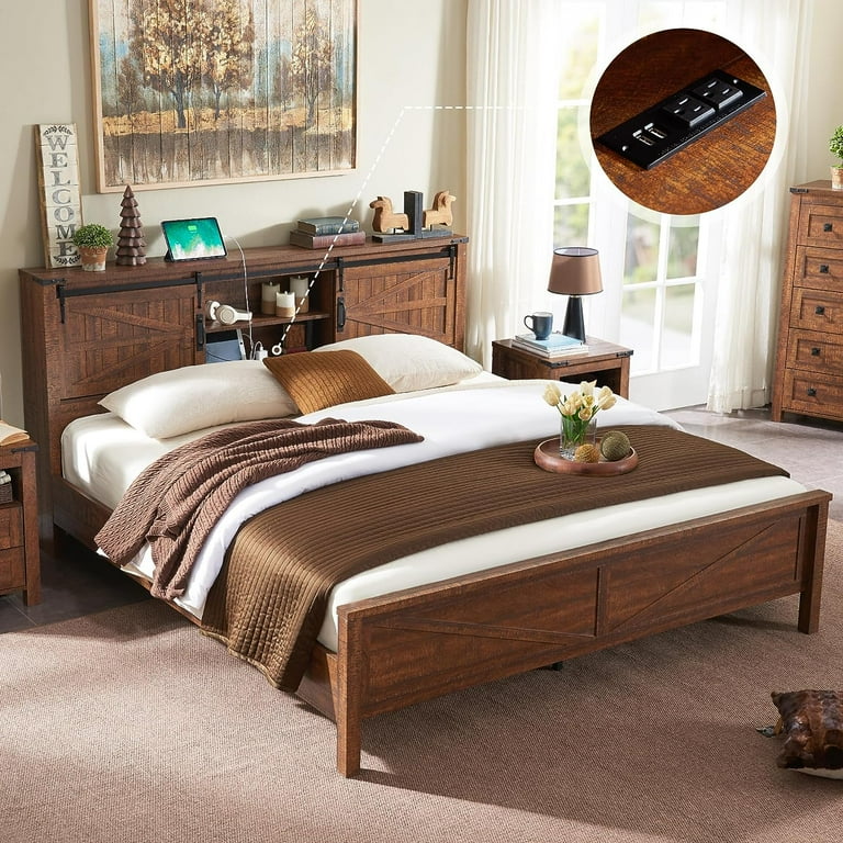 King bed frame storage headboard discount