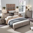 thumbnail image 1 of OKD Modern Farmhouse King Platform Bed with Bookcase Headboard Storage and Charging Station,No Box Spring Needed, Light Rustic Oak, 1 of 7