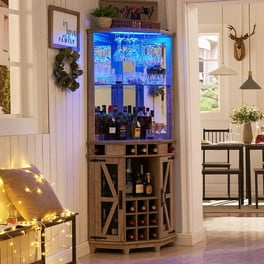 Rustic corner wine cabinet sale