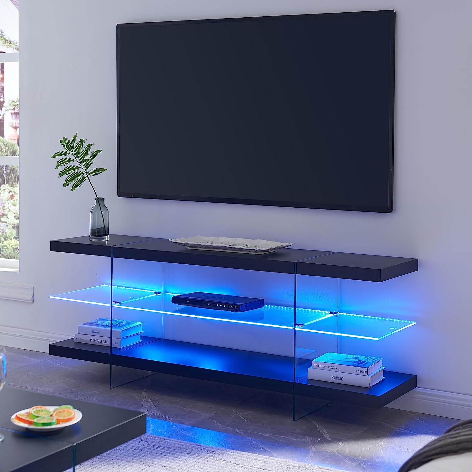 OKD RGB TV Stand for TVs up to 75" with LED Lights and Storage