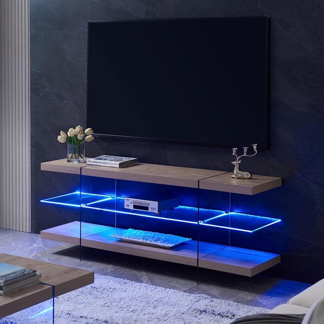 OKD RGB TV Stand for TVs up to 75" with LED Lights and Storage