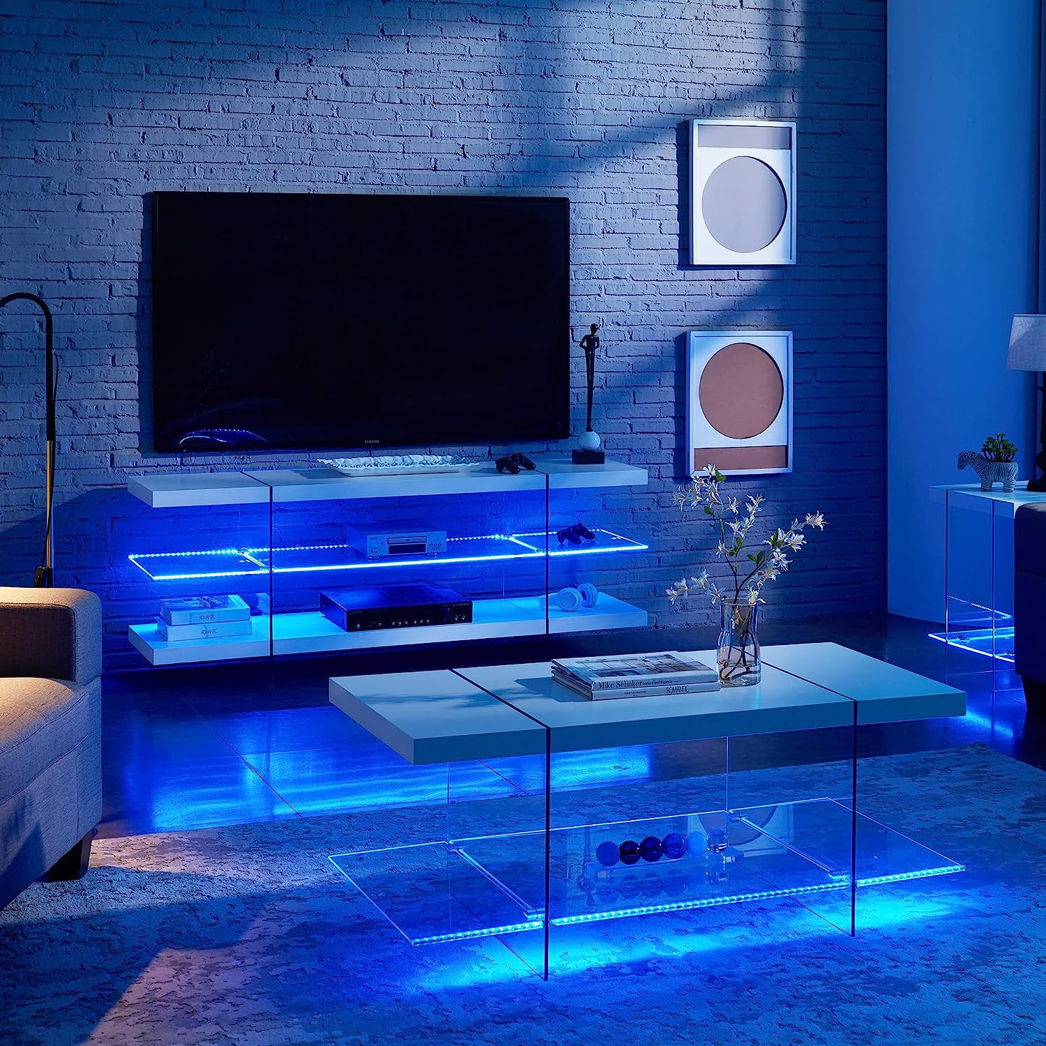 OKD TV Stand For TVs Up To 75 Living Room Entertainment Center With okd-tv-stand-for-tvs-up-to-75-living-room-entertainment-center-with