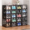 thumbnail image 1 of OKENTEN Thicken & Sturdy 10 Pack Shoe Organizer Stackable,Shoe Containers for Sport Sneaker Display,Upgraded Sturdy Shoe Storage Box,Plastic Shoe Box,Black, 1 of 7
