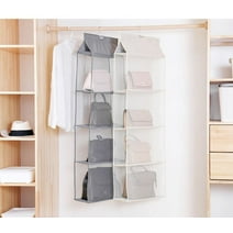 OKEPOO Handbag Organizer for Closet, Purse Bag Storage Holder for Wardrobe Closet with 4 Layers Gray