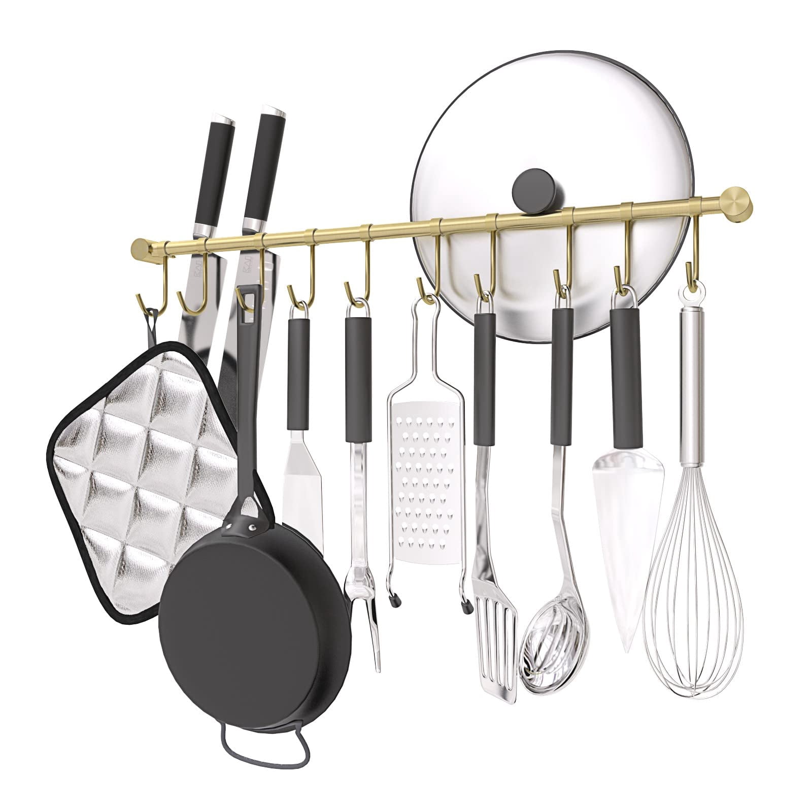 OKEPOO Kitchen Hanging Racks 304 Stainless Steel 20 Rail Utensil ...
