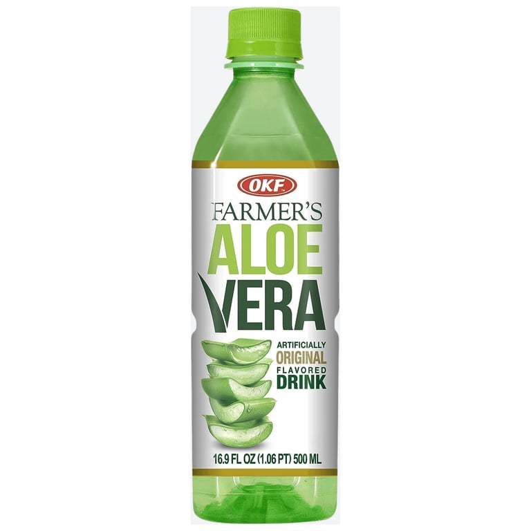 Flora★プロフ必読★即購入OK OKF Farmer's Aloe Vera Drink-16.9 Oz-Refreshingly Natural