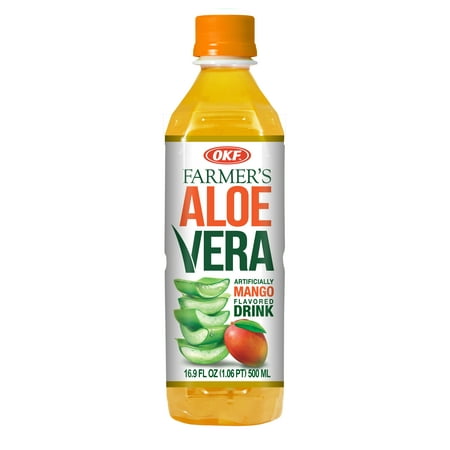 OKF Farmer's Aloe Vera Drink, Mango, 16.9 Fluid Ounce (Pack of 12)
