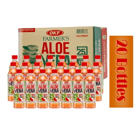 OKF Farmer's Aloe Vera Drink Watermelon flavord 16.9 FL Oz x 20 Bottles