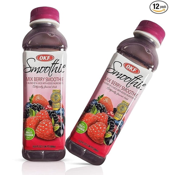 OKF Smoothie Mix Berry Smoothie Drink, 12 Pack, 16.9 fl oz Bottles