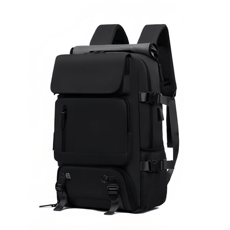 OKG 16 Inch Large Capacity Travel Backpack with Shoe Cabinet & USB Port, Business Commute Hiking Laptop Daypack, Black