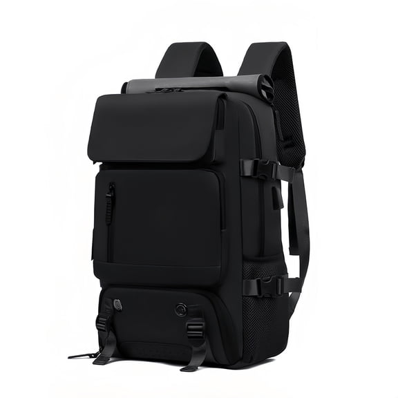 OKG 16 Inch Large Capacity Travel Backpack with Shoe Cabinet & USB Port, Business Commute Hiking Laptop Daypack, Black
