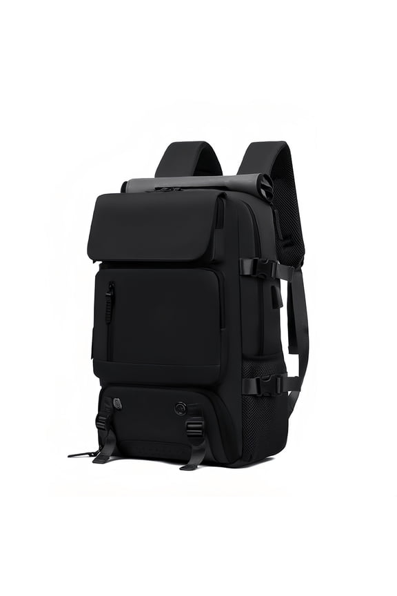 16 Inch Multi Compartment Travel Backpack Featuring Shoe Storage & USB Charging for Hiking Business and Everyday CommuteBlack