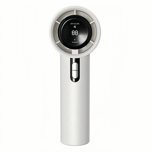 OKG Portable Handheld Fan100-Speed Adjustable LED Digital Display, USB Rechargeable Mini FanWhite