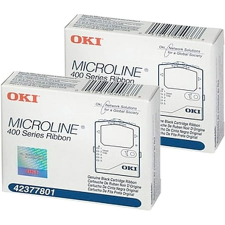 OKI 42377801 MICROLINE Self-Inking Black Ribbon 2-Pack