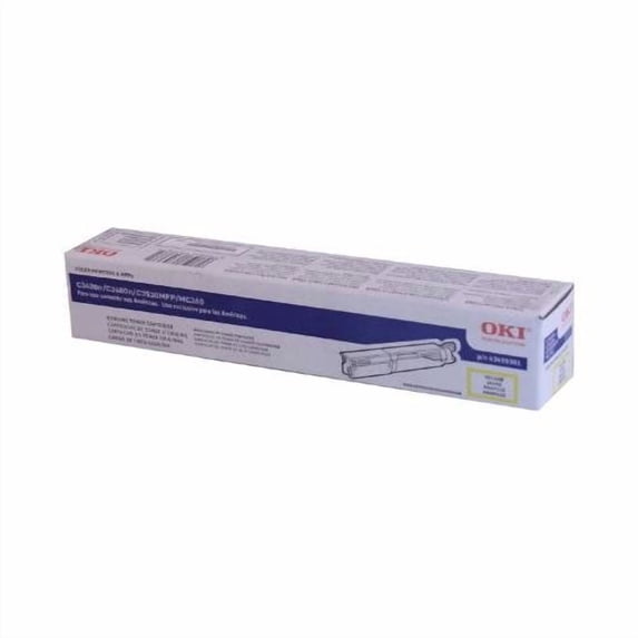 OKI Okidata C3400, C3530 MFP, C3600, MC360 MFP Series Yellow Toner Cartridge (2,000 Yield), Part Number 43459301