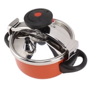 OKJHFD 2L Stainless Steel Mini Pressure Cooker Canner Double Bottom Pressure Cooker for Gas Stoves Induction Stoves For Indian Cooking, Soups, and Rice Recipes