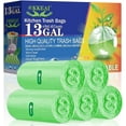 thumbnail image 1 of OKKEAI 13Gallon/50L Large Garbage Bags  for Bathroom,Home Office, Lawn,60 per Pack,Green., 1 of 6