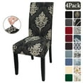 thumbnail image 1 of OKKEEY Luxury Black Elastic Chair Covers, Set of 4, Soft and Breathable, Protects Upholstery from Pets, Spills, and Daily Wear, 1 of 10