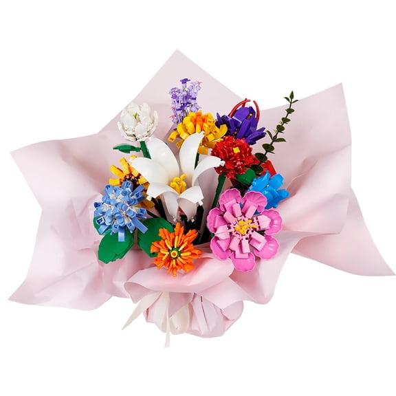 OKKIDY Flower Bouquet Building Set Compatible with Lego, ABS Material Building Block Flower, Idea Gifts for Adults Women Girls Ages 6+, No Vase, 1009PCS