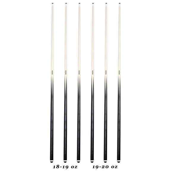 OKKO 1-Piece Pool Billiard House Bar Cue Sticks 57, Glue-On Tip, Pack of 6 (18-20 oz)