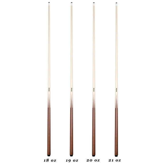 OKKO 1 pc Commercial Pool Billiard Maple Cue Sticks 57, Glue-On Tip, Pack of 4 (18/19/20/21 oz)
