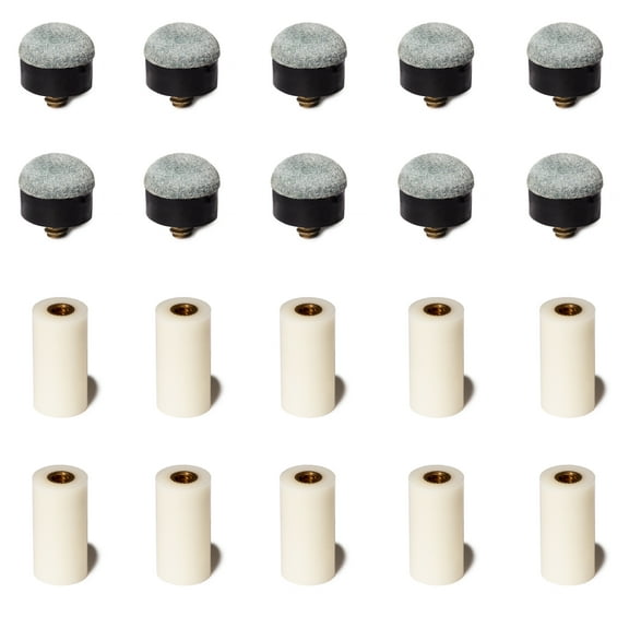 OKKO Billiard Pool Cue Ferrules and Screw-On Tips Soft, Set of 10 (13 mm)