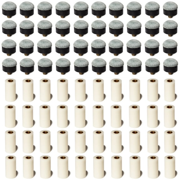 OKKO Billiard Pool Cue Ferrules and Screw-On Tips Soft, Set of 40 (13 mm)