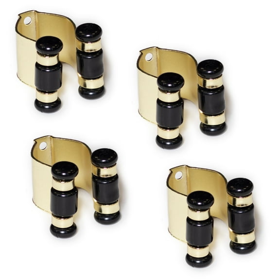 OKKO Billiard Pool Cue Metal Clip  19mm Height  Brass Color  4 Pack with Screws  Replacement Cue Rack Holder Clips for Billiard/Pool Stick Storage