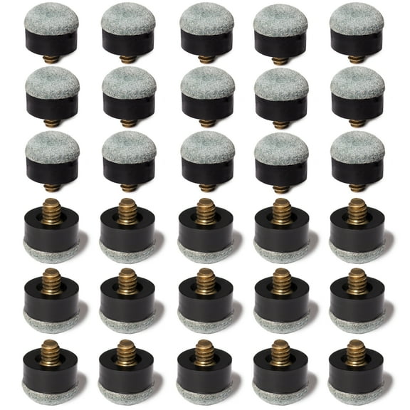 OKKO Billiard Pool Cue Screw-On Tips Soft, Pack of 30 (13 mm)