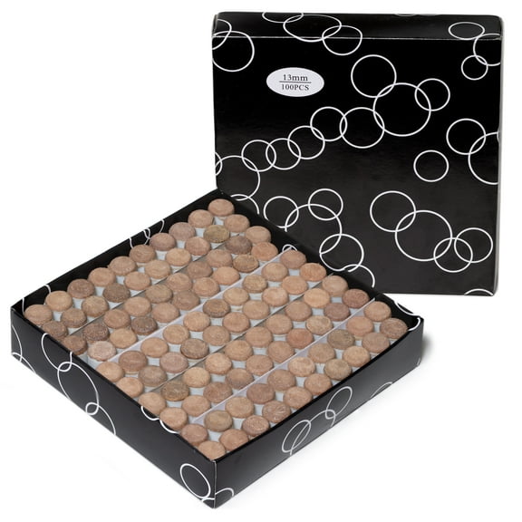 OKKO Billiard Pool Cue Slip-On Tips Medium/Hard, Pack of 100 (13 mm)