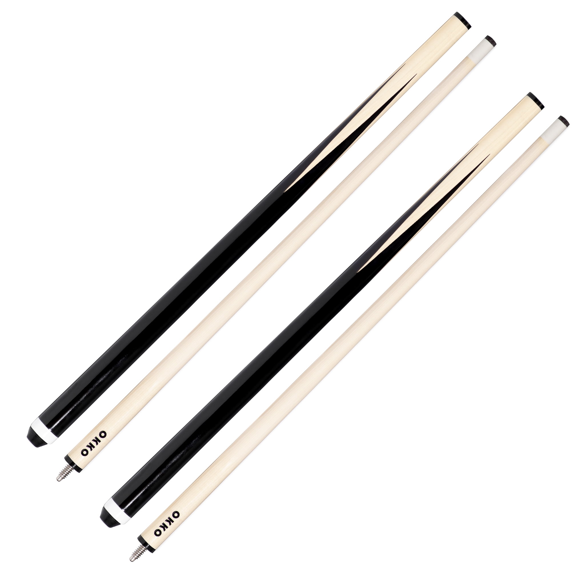 OKKO Pool Billiard House Bar Short Cue Sticks 48”, Glue On 13 mm Tip