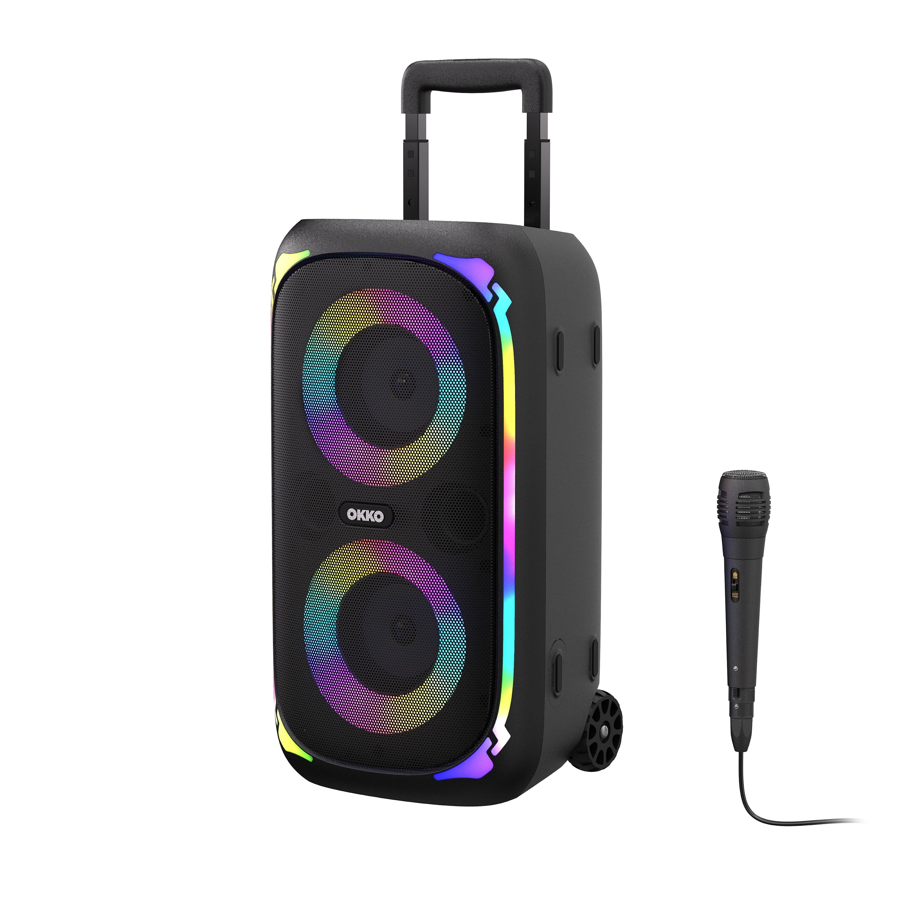 OKKO Portable Bluetooth Speaker Sonic Bass V4, Party Speaker Wireless Karaoke Speaker with Microphone