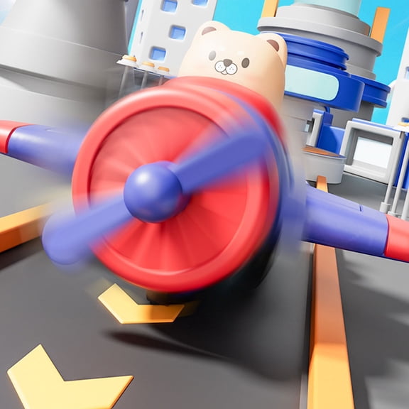 OKKVV Children’s Press Puzzle Toy Car – Educational Animal Car & Small Plane Toy for Boys Girls Kids Toddler Gift Interactive Learning Toy(Blue)