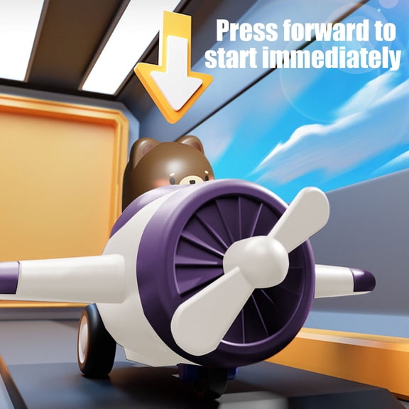 OKKVV Children’s Press Puzzle Toy Car – Educational Animal Car & Small Plane Toy for Boys Girls Kids Toddler Gift Interactive Learning Toy(White)