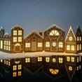 thumbnail image 1 of OKKVV Christmas Gingerbread Village Light Up Decor 2 Gingerbread House Cardboards with LED String Lights Foldable Reusable Holiday Table Mantel Window Display Decoration(Multicolor), 1 of 5
