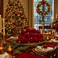 thumbnail image 1 of OKKVV Flocked Christmas Ball Ornaments Set 24‑Pack, Velvet‑Texture Decor Balls for Xmas Tree, Holiday Party, Indoor Home Festival Decoration, 2.36 in Wine, 1 of 7