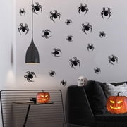 OKKVV Halloween 3D Spiders Decor 24 Pack, Multi Size Realistic Spider Cutouts, Scary DIY Wall Sticker Ornaments for Window Door Indoor Outdoor Halloween Party Home Decor