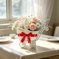 thumbnail image 1 of OKKVV Mini Rattan Baby Carriage Basket, Decorative Woven Storage Gift Basket, Multipurpose Photo Prop Organizer for Baby Shower Party Home Decor, 9.84in L × 5.12in W × 9.45in H Red, 1 of 8