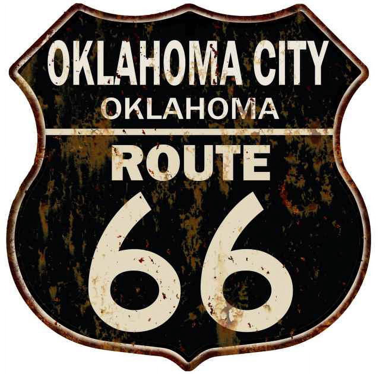 OKLAHOMA CITY, OKLAHOMA Route 66 Shield Metal Sign Man Cave Garage ...