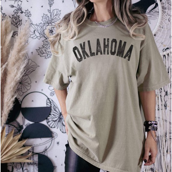 OKLAHOMA Garment Dyed Graphic T-Shirt