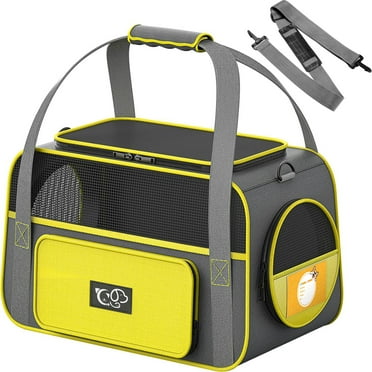 Vibrant Life Small Pet Travel Carrier, Black and Tan, 17" x 10.5" x 11