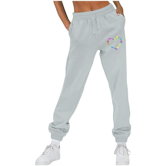 Oksale Cute Graphic Sweatpants for Women Linen Fleece Sweat Pants Stretch Waist Drawstring Pants Soft Cinch Bottom Joggers Trousers with Pockets Warm Winter Fasion Pants 2025
