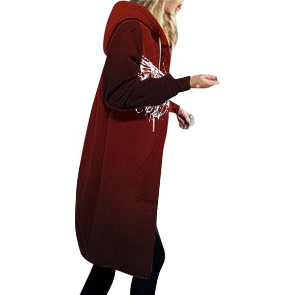 OKSALE Cute Printed Long Hoodies for Women Trendy Full Zip Gradient Sweatshirts Comfortable Long Sleeve Sweatshirt with Pockets Drawstring Hoodie Soft Warm Tops