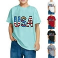 thumbnail image 1 of OKSALE Funny 4th of July Shirts for Big Kids USA American Flag Printed Tops Unisex Boys and Girls Summer Short Sleeve T Shirt Novelty Fashion Cotton Tshirts, 1 of 7