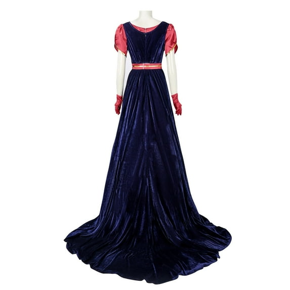 Oksale Medieval Dresses for Women Renaissance High Waist Dress Vintage Floor Length Dress Color Block Irish Dresses with Gloves Red