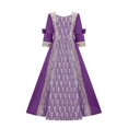 thumbnail image 1 of Oksale Plus Size Womens Medieval Dresses Renaissance Regancy Dress Empire Round Neck Dress Waist Victorian Long Dress for Evening Performance Purple, 1 of 4