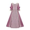 thumbnail image 1 of Oksale Plus Size Womens Medieval Dresses Renaissance Regancy Dress Empire Round Neck Dress Waist Victorian Long Dress for Evening Performance Hot Pink, 1 of 4