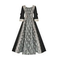 thumbnail image 1 of Oksale Plus Size Womens Medieval Dresses Vintage Square Neck Dresses Renaissance Irish Seven Sleeve Long Dress for Evening Party Wedding Black, 1 of 3
