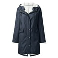 thumbnail image 1 of OKSALE Sun Protection Long Rain Jackets for Women Water Resistant Lined Fleece Raincoats with Button Pockets Comfy Rain Coat Thermal Warm Winter Outerwear Sports Hiking Travel Coats, 1 of 3