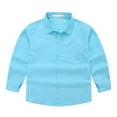 thumbnail image 1 of OKSALE Toddler Boys Dress Shirts Button Up Party Blouses for 5-14 Years Boy Long Sleeve Shirt Tops Solid Color Collared Blouse Dressy Lapel Shirts for Little Boy, 1 of 9
